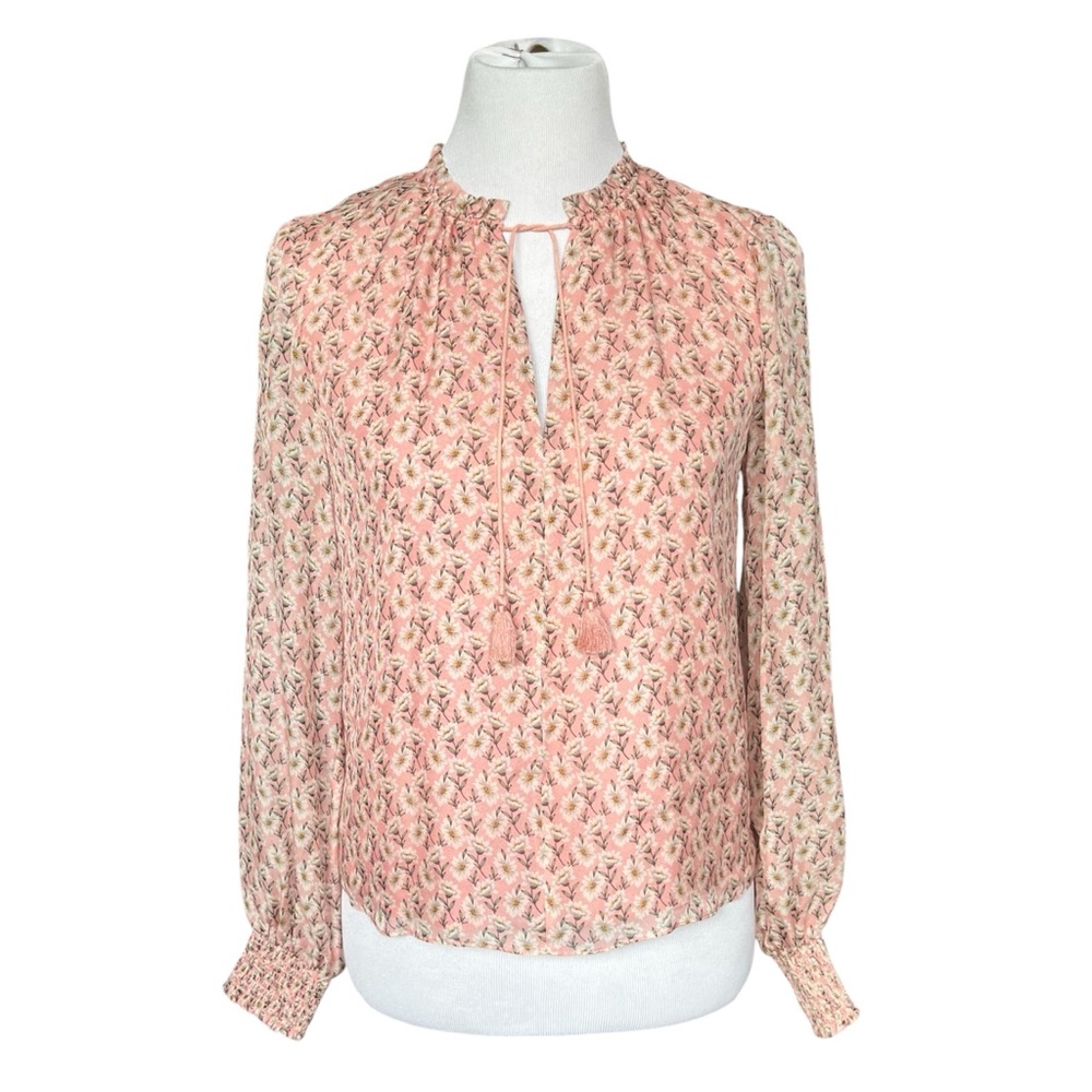 INTERMIX Floral Silk Pink Ruffled Tie Front Skirt Set Women’s Petite - Picture 5 of 10